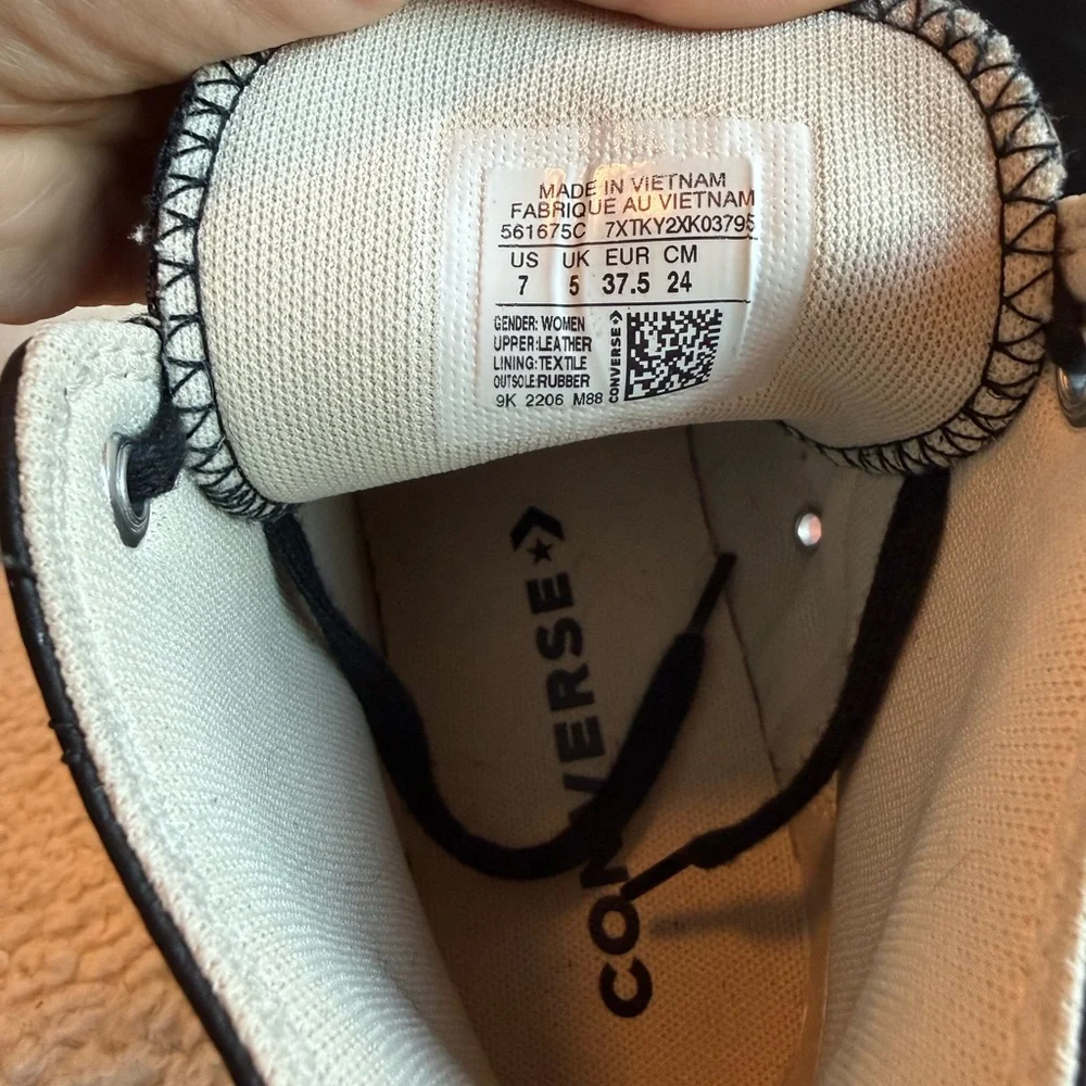 Converse Black Canvas High-Tops with White Soles - Picture 6 of 6